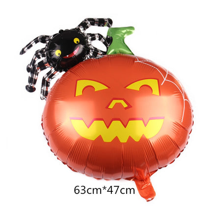 Halloween Aluminum Film Balloon Party Decoration,Style: Pumpkin Spider-garmade.com