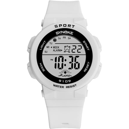 SYNOKE 9109 Student Multifunctional Waterproof Colorful Luminous Electronic Watch(White)-garmade.com