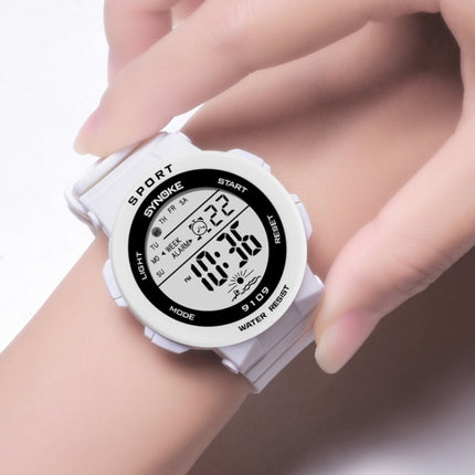 SYNOKE 9109 Student Multifunctional Waterproof Colorful Luminous Electronic Watch(White)-garmade.com