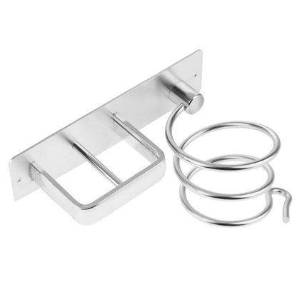 9448 Space Aluminum Punch-Free Hair Dryer Storage Rack(Silver)-garmade.com