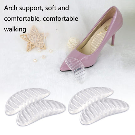 5 Pairs Striped Arch Support Pads Flat Feet Non-Slip Insoles Massage Foot Pads(Transparent)-garmade.com