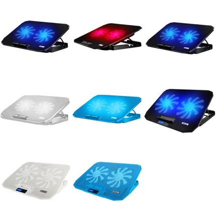 ICE COOREL N106 Laptop Base Adjustment Radiator Dual-Fan Notebook Cooling Bracket, Colour: Standard Version (Blue Light)-garmade.com