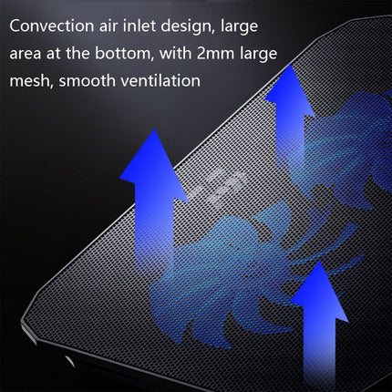 ICE COOREL N106 Laptop Base Adjustment Radiator Dual-Fan Notebook Cooling Bracket, Colour: Luxury Version (Sea Blue)-garmade.com