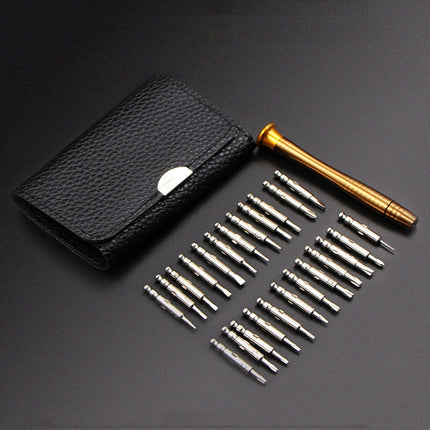2 Sets 25 In 1 Multi-Purpose Leather Case Manual Screwdriver Batch Set Mobile Phone Notebook Repair Tool(With Magnetic)-garmade.com