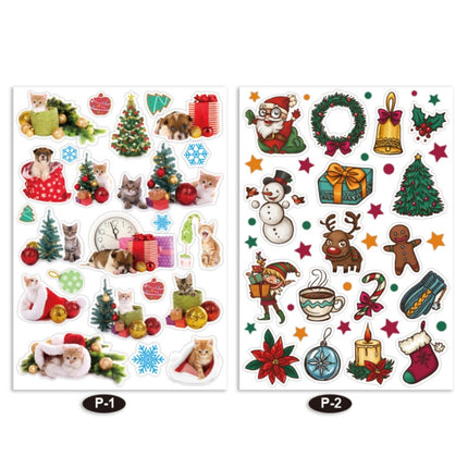 1set Christmas Day Cartoon Illustration Kids Toy Stickers, Size: 148x210mm(Random Style Delivery)-garmade.com