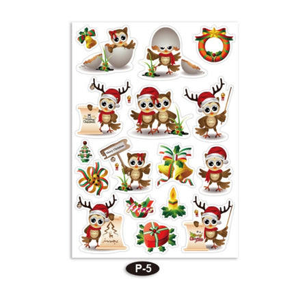 1set Christmas Day Cartoon Illustration Kids Toy Stickers, Size: 148x210mm(Random Style Delivery)-garmade.com