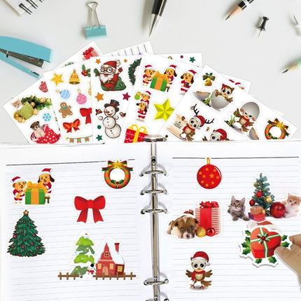 1set Christmas Day Cartoon Illustration Kids Toy Stickers, Size: 148x210mm(Random Style Delivery)-garmade.com