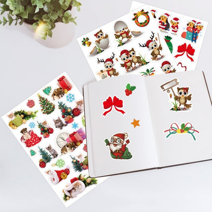 1set Christmas Day Cartoon Illustration Kids Toy Stickers, Size: 148x210mm(Random Style Delivery)-garmade.com