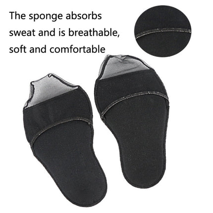 5 Pairs Invisible And Comfortable Sponge Thickened Half Pad Sweat-Absorbent And Breathable Forefoot Pad(Wrap Head Llong Black)-garmade.com