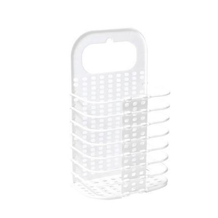 Household Bathroom Wall-Mounted Perforation-Free Folding Dirty Clothes Basket Toy Storage Basket(White)-garmade.com