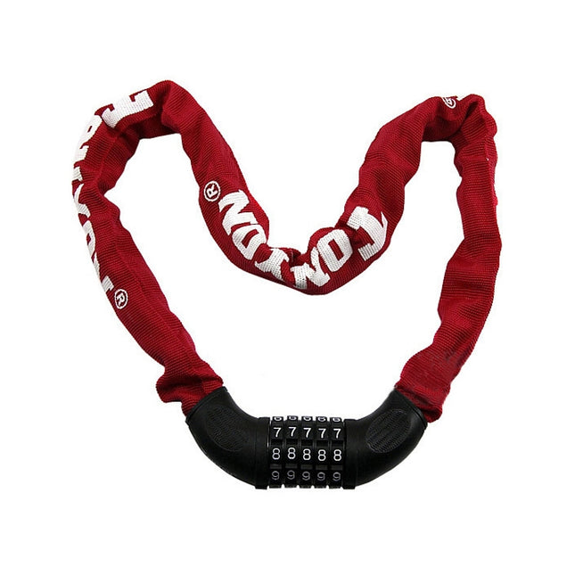 TONYON BG-TY-732 Bicycle Wire Lock Universal Password Chain Lock Motorcycle Electric Car Anti-Theft Lock(Red)-garmade.com