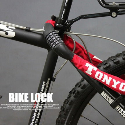 TONYON BG-TY-732 Bicycle Wire Lock Universal Password Chain Lock Motorcycle Electric Car Anti-Theft Lock(Red)-garmade.com