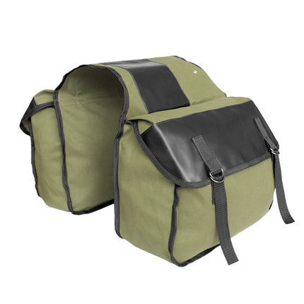 Outdoor Travel Storage Bag Mountain Bike Bicycle Canvas Backpack(Army Green)-garmade.com