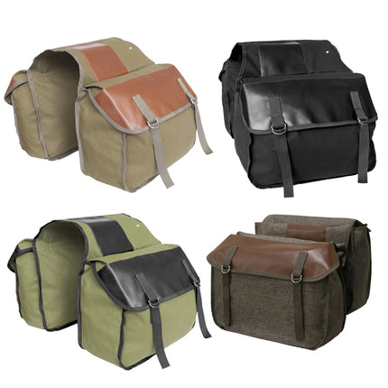 Outdoor Travel Storage Bag Mountain Bike Bicycle Canvas Backpack(Army Green)-garmade.com