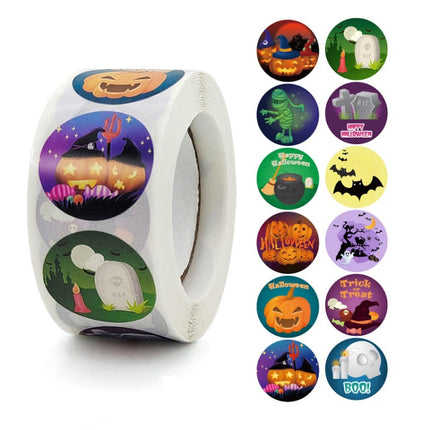 Halloween Childrens Toy Stickers Gift Decoration Gift Sealing Stickers, Size: 2.5cm / 1 Inch(K-88-R1)-garmade.com