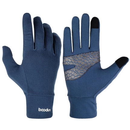BOODUN B271054 Outdoors Ridding Full Finger Gloves Mountaineering Silicone Sliding Touch Screen Gloves, Size: L(Gray Blue)-garmade.com