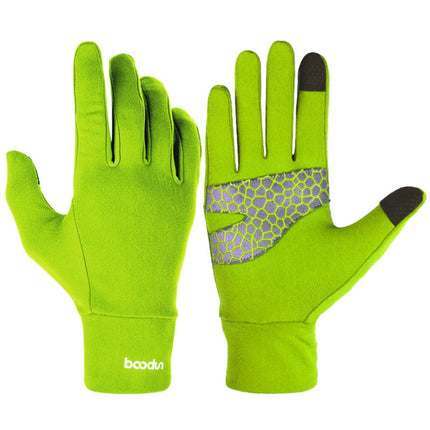 BOODUN B271054 Outdoors Ridding Full Finger Gloves Mountaineering Silicone Sliding Touch Screen Gloves, Size: L(Fluorescent Green)-garmade.com