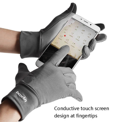 BOODUN B271054 Outdoors Ridding Full Finger Gloves Mountaineering Silicone Sliding Touch Screen Gloves, Size: L(Grey)-garmade.com