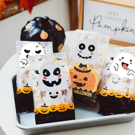 Halloween Ghost Emoji Stickers Children Gift Decoration Food Sealing Stickers, Size: 25x25mm(K-128)-garmade.com