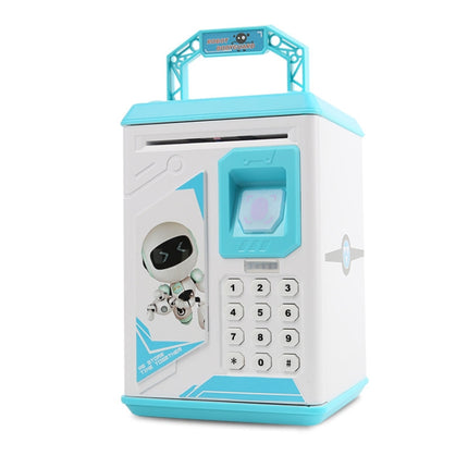 Children Cartoon Simulation Fingerprint Unlock Password Piggy Bank, Specification:Battery (Blue)-garmade.com