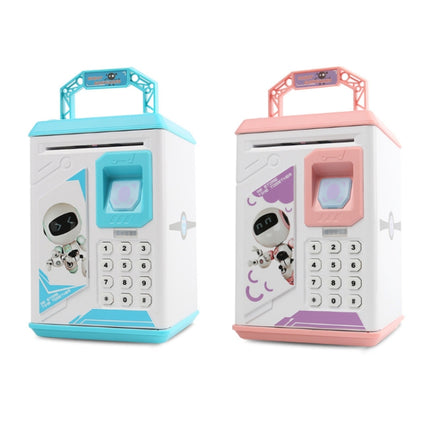 Children Cartoon Simulation Fingerprint Unlock Password Piggy Bank, Specification:Battery (Blue)-garmade.com