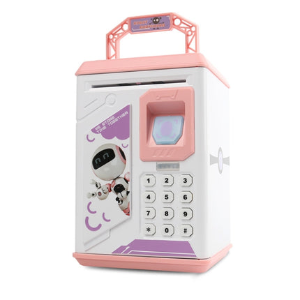 Children Cartoon Simulation Fingerprint Unlock Password Piggy Bank, Specification:Battery (Pink)-garmade.com