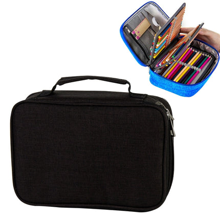 Waterproof Pencil Case 72 Color Large Capacity Sketch Pencil Bag Stationery Set(Black)-garmade.com