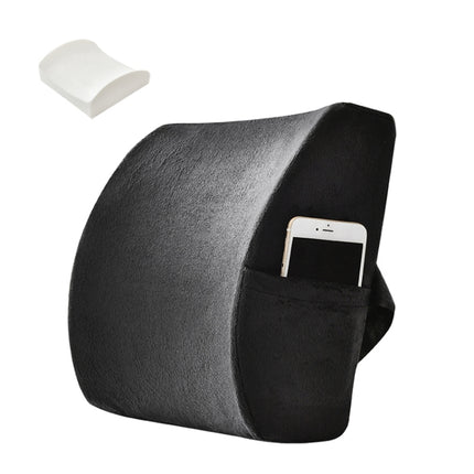 Office Waist Cushion Car Pillow With Pillow Core, Style: Memory Foam(Suede Black)-garmade.com