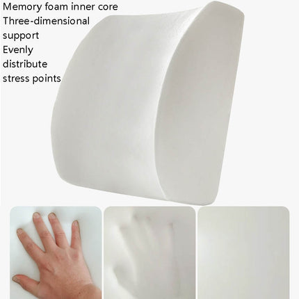 Office Waist Cushion Car Pillow With Pillow Core, Style: Memory Foam(Suede Black)-garmade.com