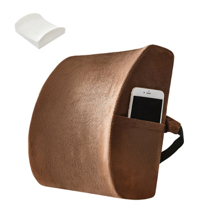 Office Waist Cushion Car Pillow With Pillow Core, Style: Memory Foam(Suede Brown)-garmade.com