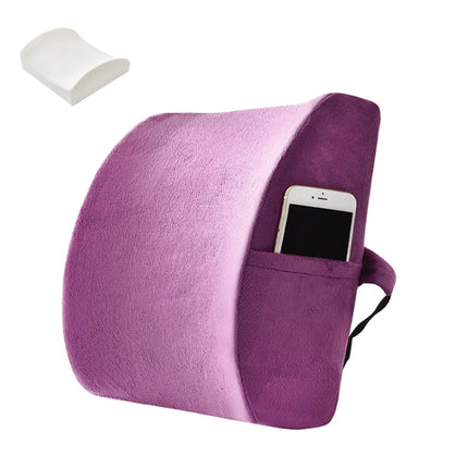Office Waist Cushion Car Pillow With Pillow Core, Style: Memory Foam(Suede Purple)-garmade.com