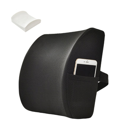 Office Waist Cushion Car Pillow With Pillow Core, Style: Memory Foam(Mesh Black)-garmade.com