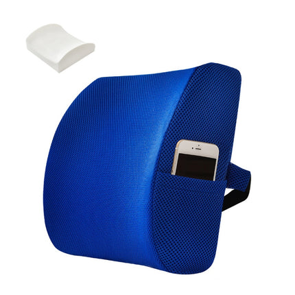 Office Waist Cushion Car Pillow With Pillow Core, Style: Memory Foam(Mesh Royal Blue)-garmade.com