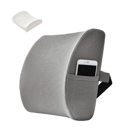 Office Waist Cushion Car Pillow With Pillow Core, Style: Memory Foam(Mesh Gray)-garmade.com