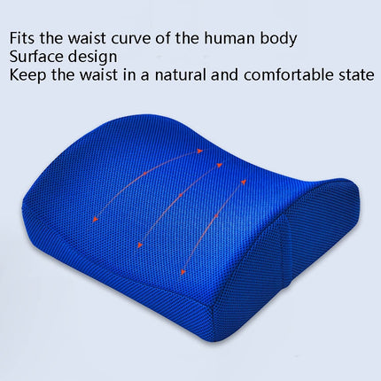Office Waist Cushion Car Pillow With Pillow Core, Style: Memory Foam(Suede Royal Blue)-garmade.com