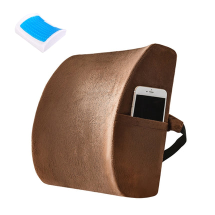 Office Waist Cushion Car Pillow With Pillow Core, Style: Gel Type(Suede Brown)-garmade.com