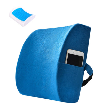 Office Waist Cushion Car Pillow With Pillow Core, Style: Gel Type(Suede Royal Blue)-garmade.com