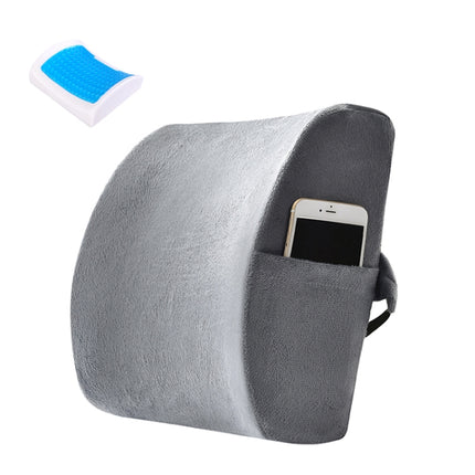 Office Waist Cushion Car Pillow With Pillow Core, Style: Gel Type(Suede Gray)-garmade.com