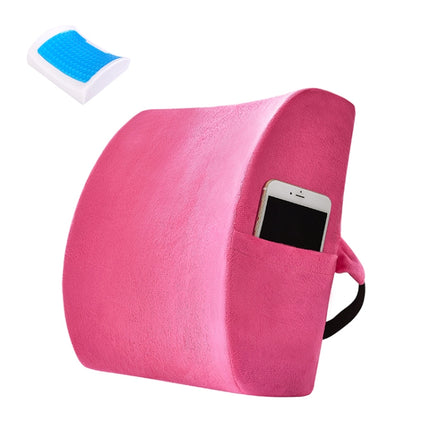 Office Waist Cushion Car Pillow With Pillow Core, Style: Gel Type(Suede Rose Red)-garmade.com