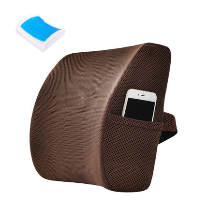 Office Waist Cushion Car Pillow With Pillow Core, Style: Gel Type(Mesh Brown)-garmade.com