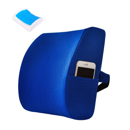 Office Waist Cushion Car Pillow With Pillow Core, Style: Gel Type(Mesh Royal Blue)-garmade.com