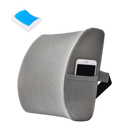 Office Waist Cushion Car Pillow With Pillow Core, Style: Gel Type(Mesh Gray)-garmade.com