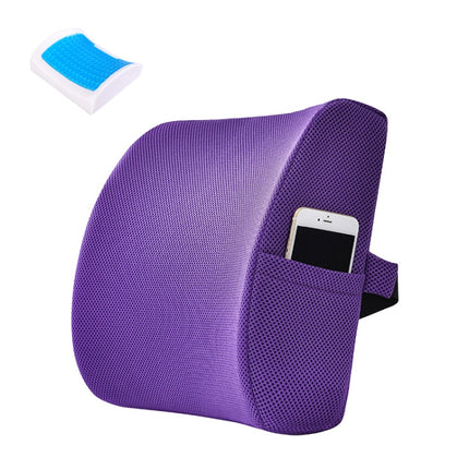 Office Waist Cushion Car Pillow With Pillow Core, Style: Gel Type(Mesh Purple)-garmade.com