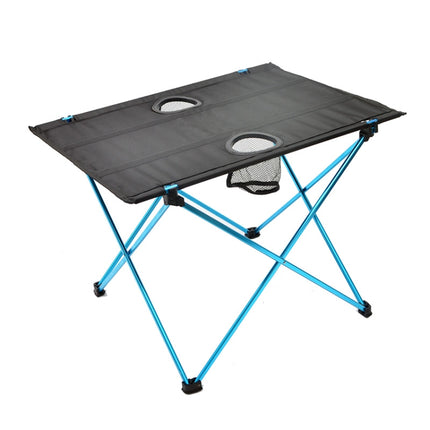 8249 Outdoor Ultra Light Aluminum Folding Table Small Portable Picnic Table(Blue)-garmade.com