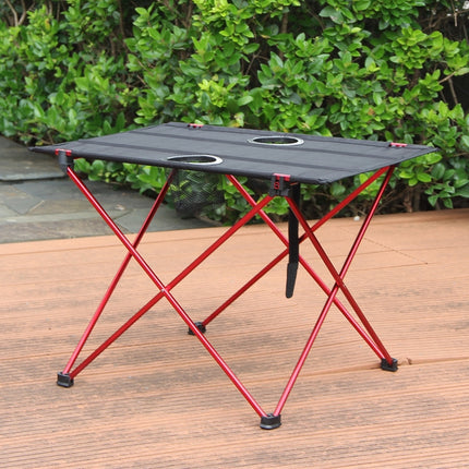 8249 Outdoor Ultra Light Aluminum Folding Table Small Portable Picnic Table(Silver Gray)-garmade.com