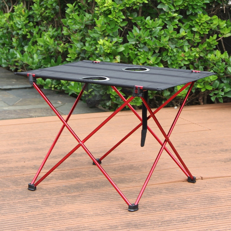 8249 Outdoor Ultra Light Aluminum Folding Table Small Portable Picnic Table(Orange)-garmade.com