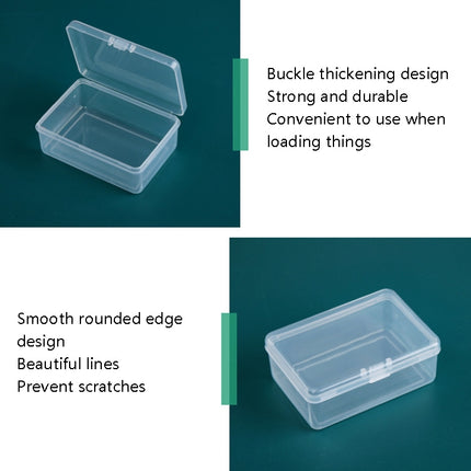 20 PCS Rectangular Plastic Box Transparent Parts PP Storage Box With Cover-garmade.com
