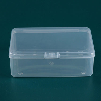 6 PCS PP Rectangular Transparent Plastic Box Flip Cover Parts Hardware Tool Storage Box-garmade.com