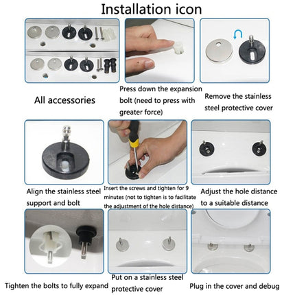1 Pair 3903 Zinc Alloy Toilet Seat Hinge Installation Nut Quick Release Installation Screw(Toilet Cover Accessories)-garmade.com