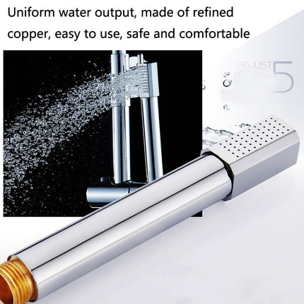 Brass Stainless Steel Hand-Held Pressurized Shower Head(Square)-garmade.com